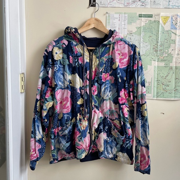 Paris Sport Club Jackets & Coats Vintage Bright Floral Zip Up